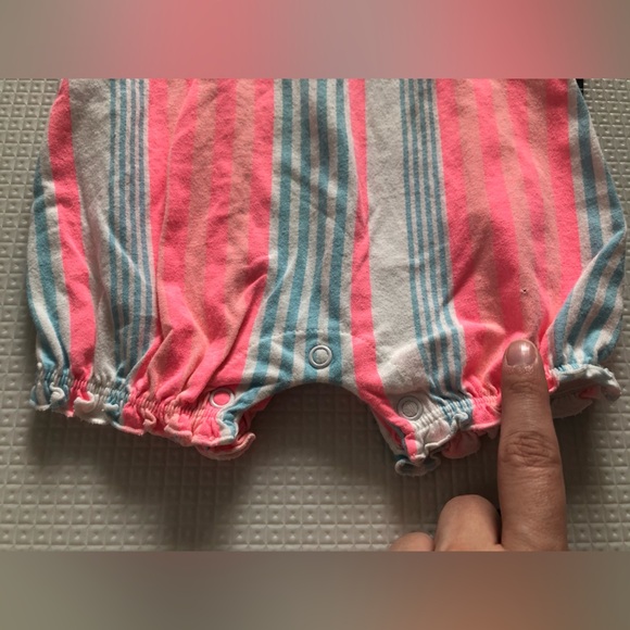 Carter’s|Baby girl pink neon striped bubble romper, sleeveless•••Cute summer fit - Picture 5 of 5